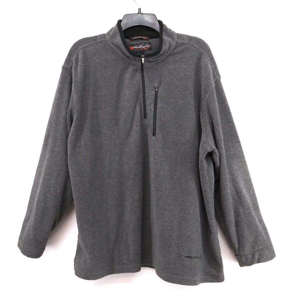 Free Country Sweatshirts Men's 2XL Gray Long Sleeve 1/4 Zip
